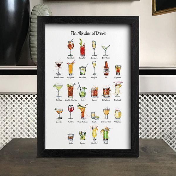 The Alphabet of Drinks A4 Print - memorology