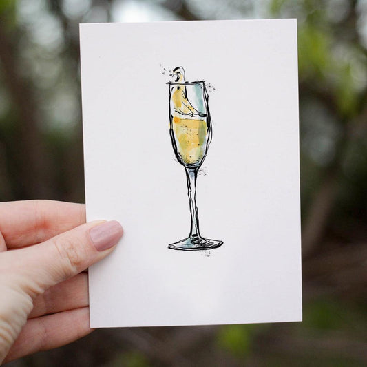 Champagne Illustration Card