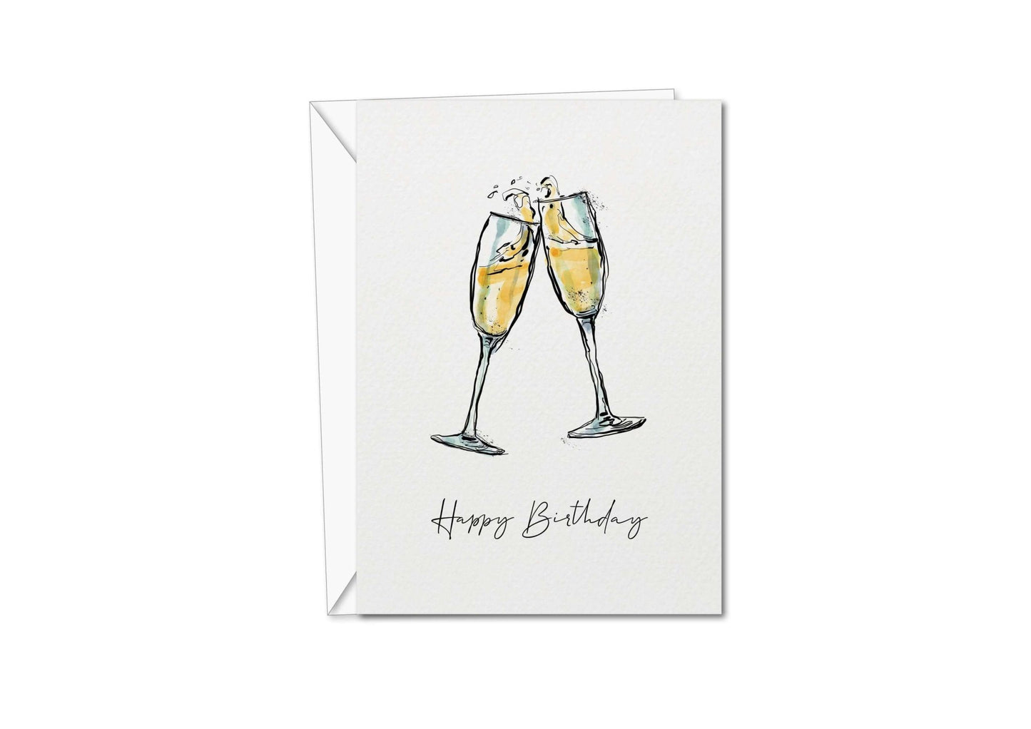 Champagne birthday card - memorology