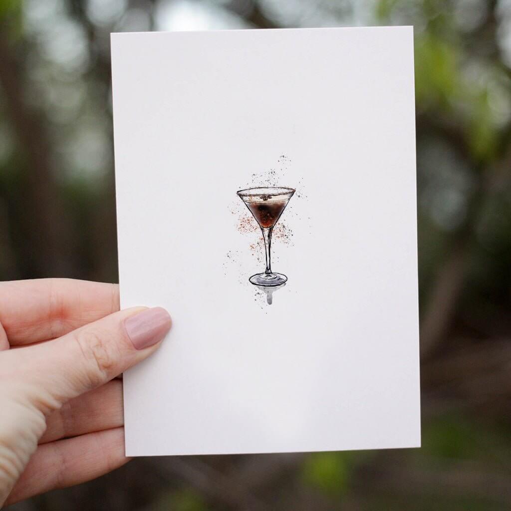 Espresso Martini Illustration Card - memorology