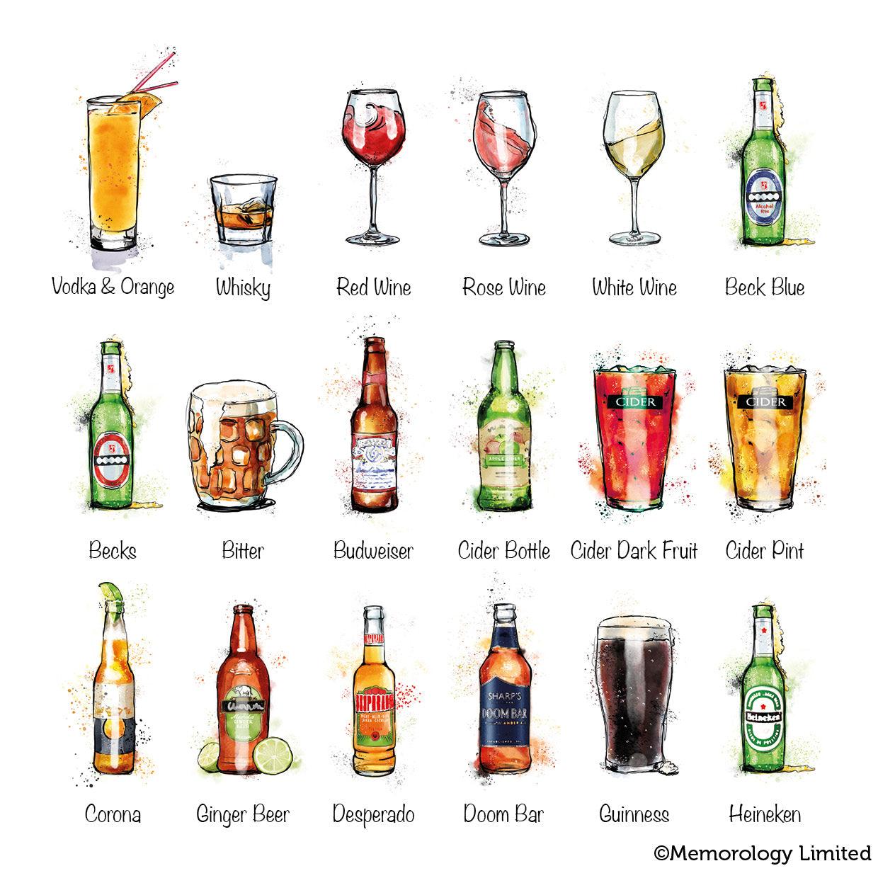 Family of Drinks Prints - memorology