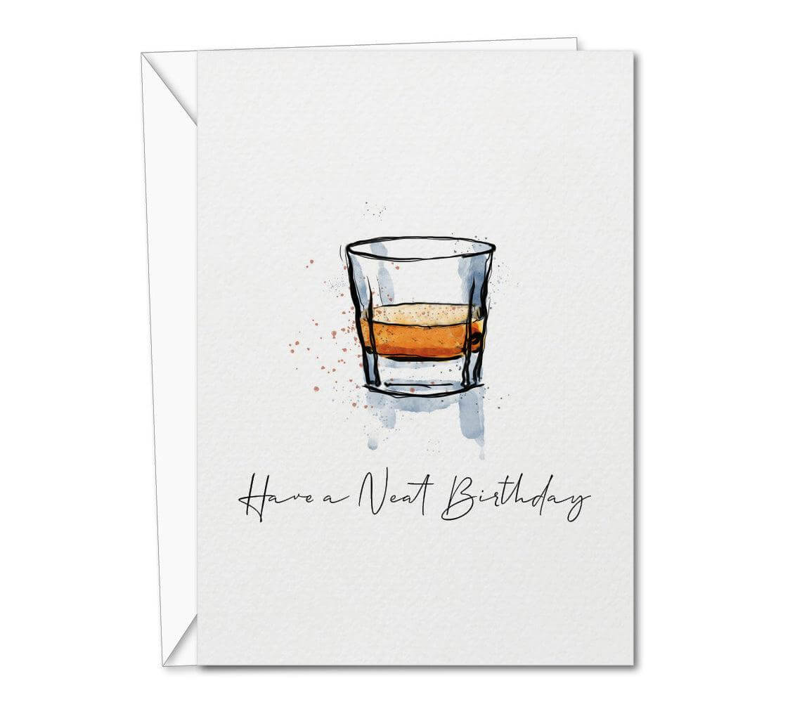 Have A Neat Birthday Whisky card - memorology