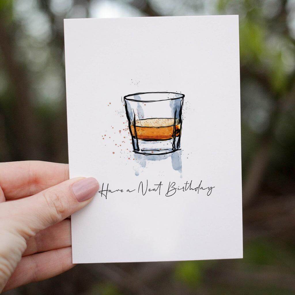 Have A Neat Birthday Whisky card - memorology