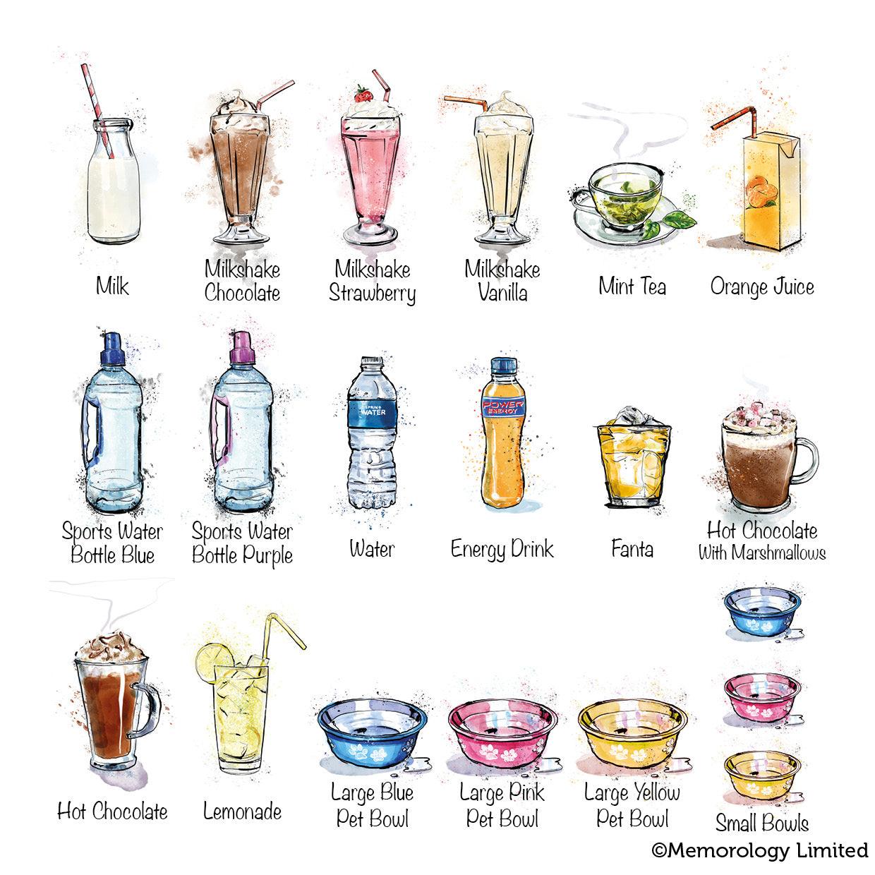 Larger Family of Drinks Prints - memorology