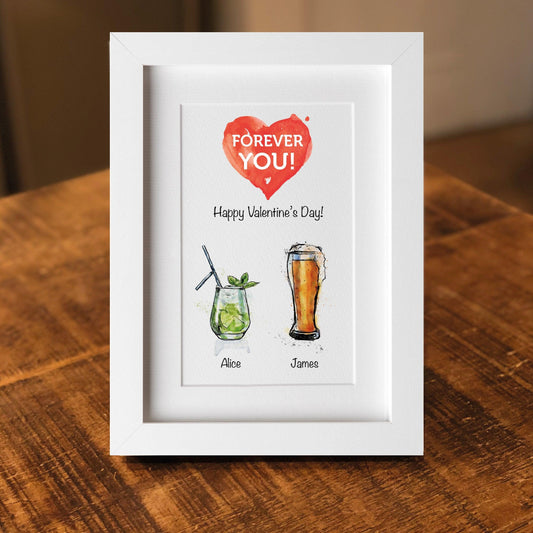 Forever you valentine's day drinks print